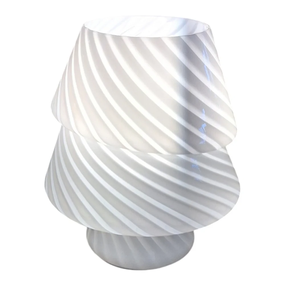 LED White Mushroom Ceramic Table Lamp NEW
